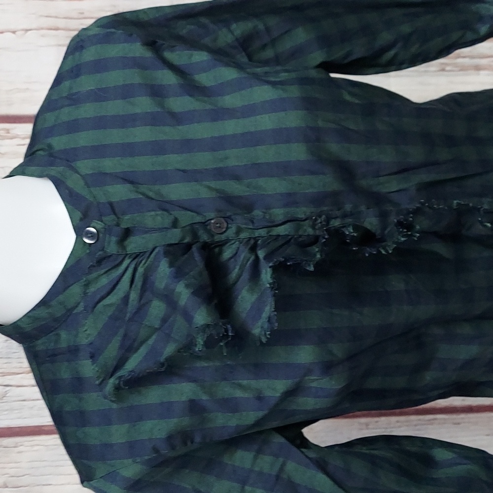 Converse Ruffled Striped Button Down Top - Picture 4 of 17